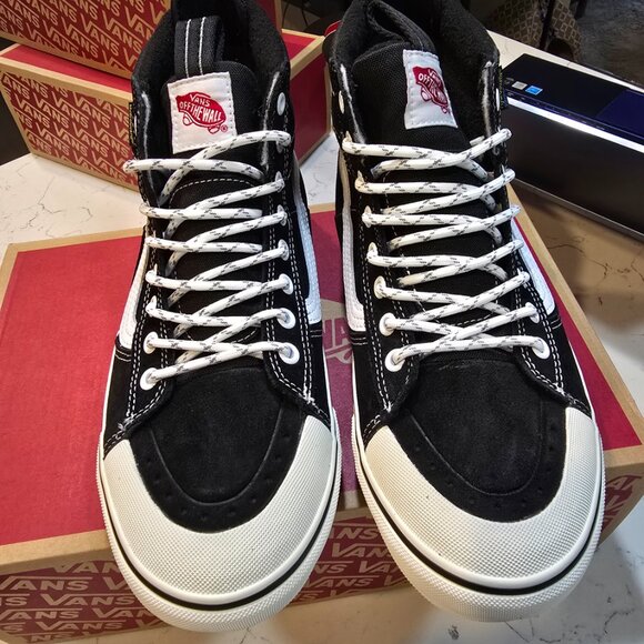 VANS Sk8- Waterproof MTE High Black True White VN000CVT6BT Men's Size 9 NEW - Picture 4 of 9